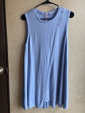 Karen hart MED tank dress blue lagenlook minimalist summer beach casual